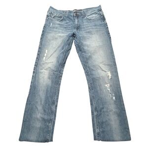 Marc Anthony Mens Slim‎ Fit Distressed Medium Wash Denim Jeans 34x34 Blue